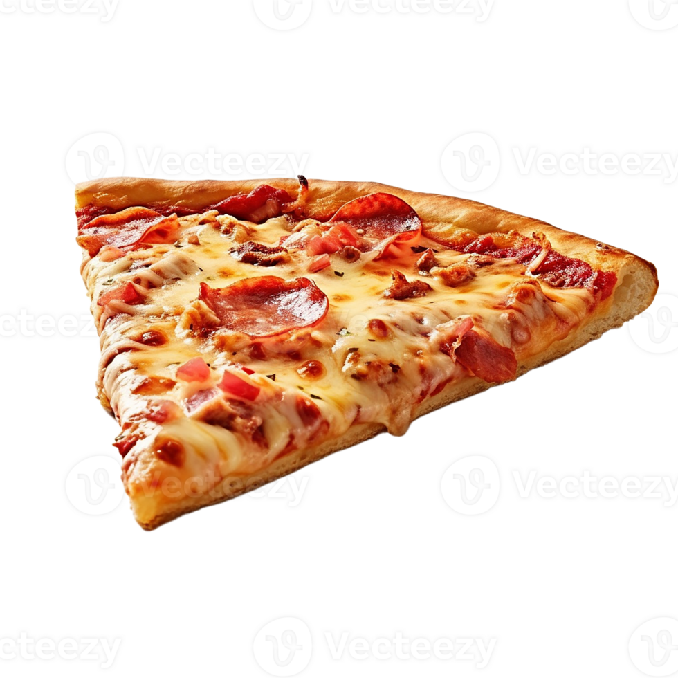 AI generated Floating Pizza Slice Template on Transparent Background png