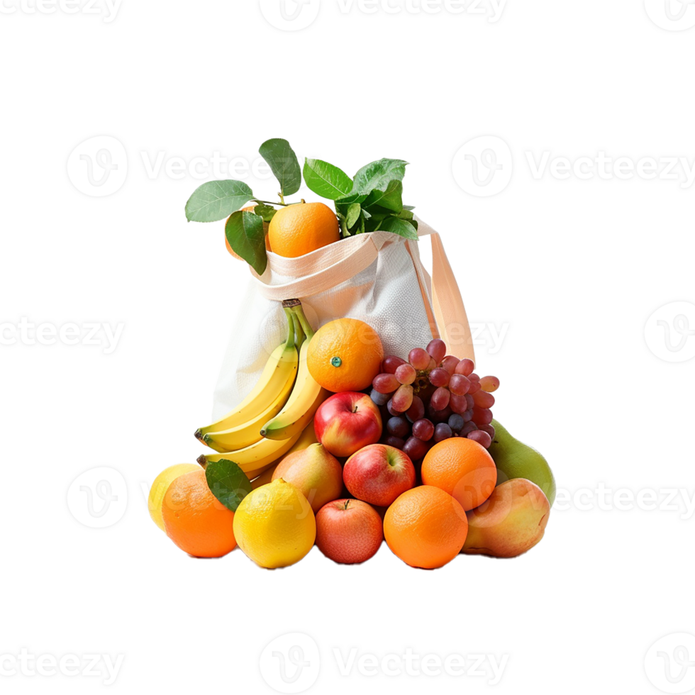 AI generated Assorted Fresh Fruit Collection on Transparent Background png