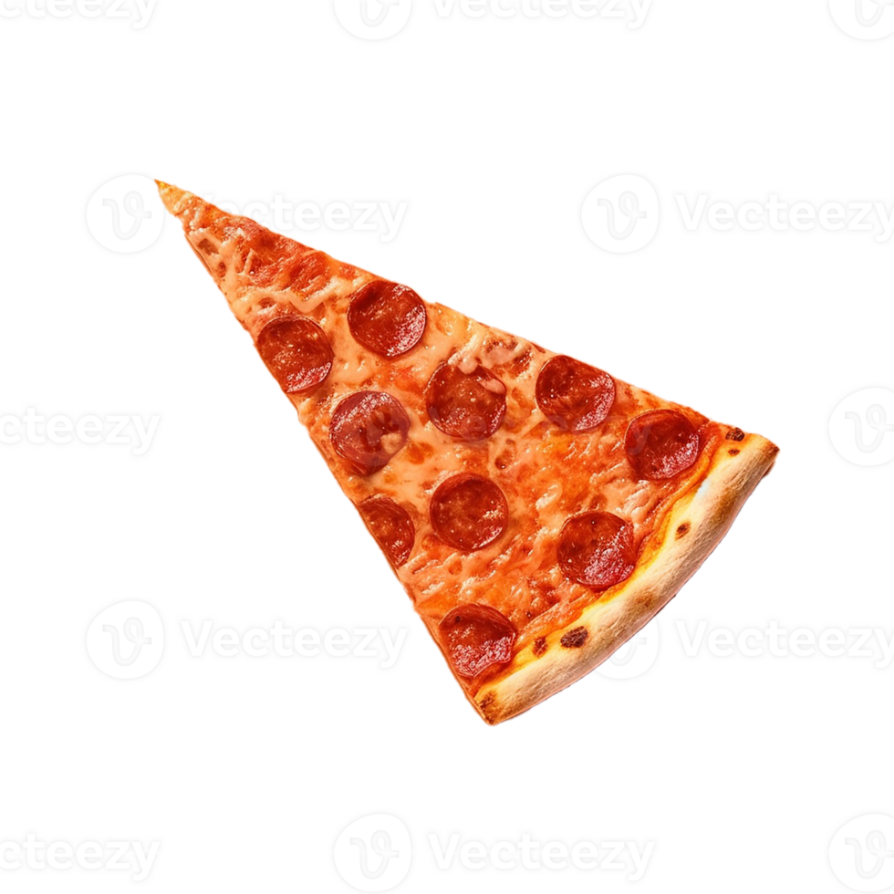 AI generated Floating Pizza Slice Template on Transparent Background png