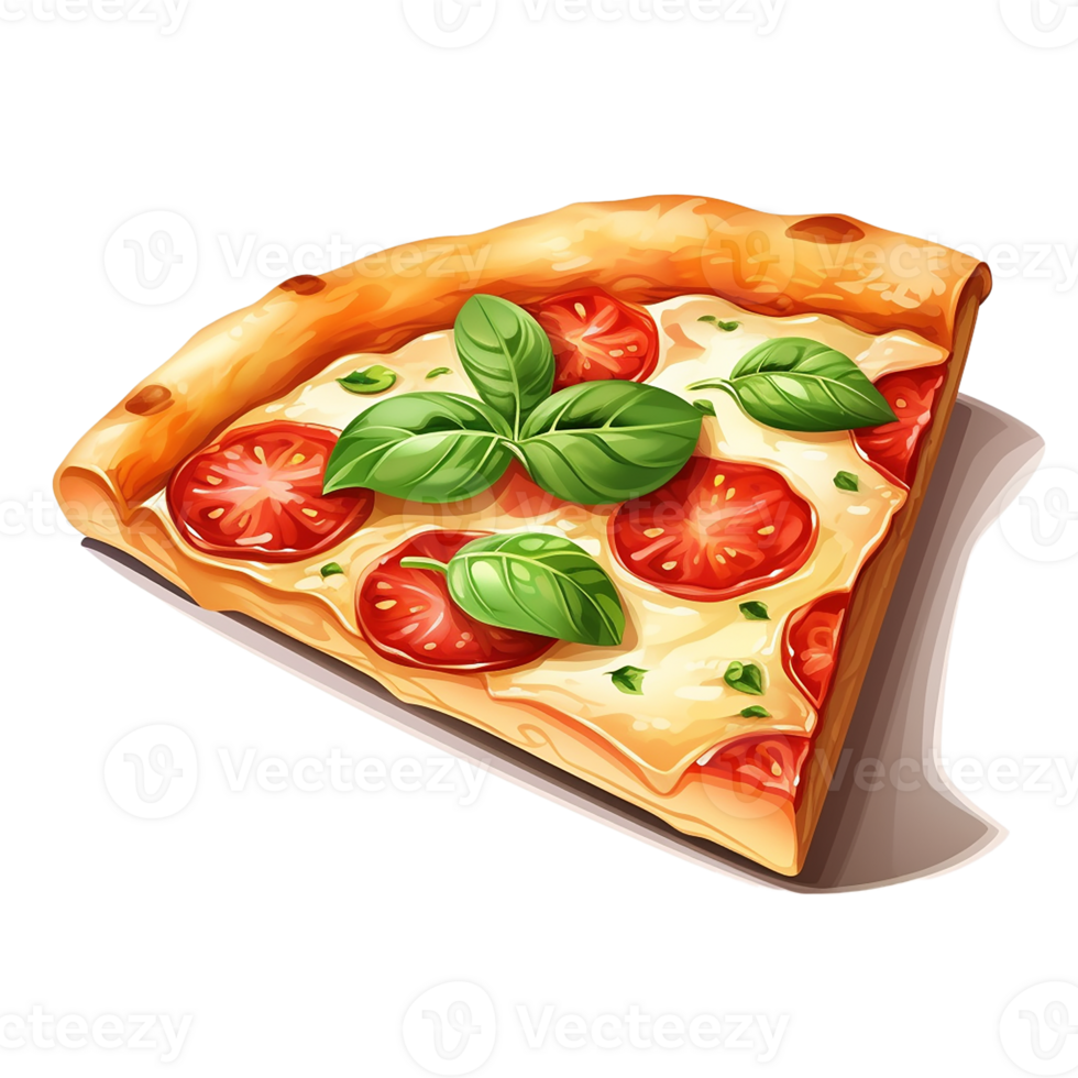 AI generated Floating Pizza Slice Template on Transparent Background png