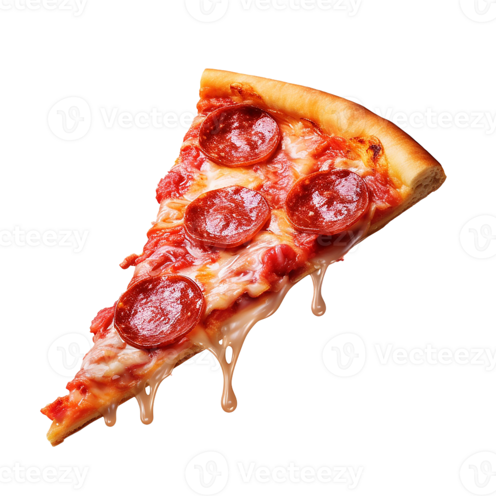 AI generated Floating Pizza Slice Template on Transparent Background png