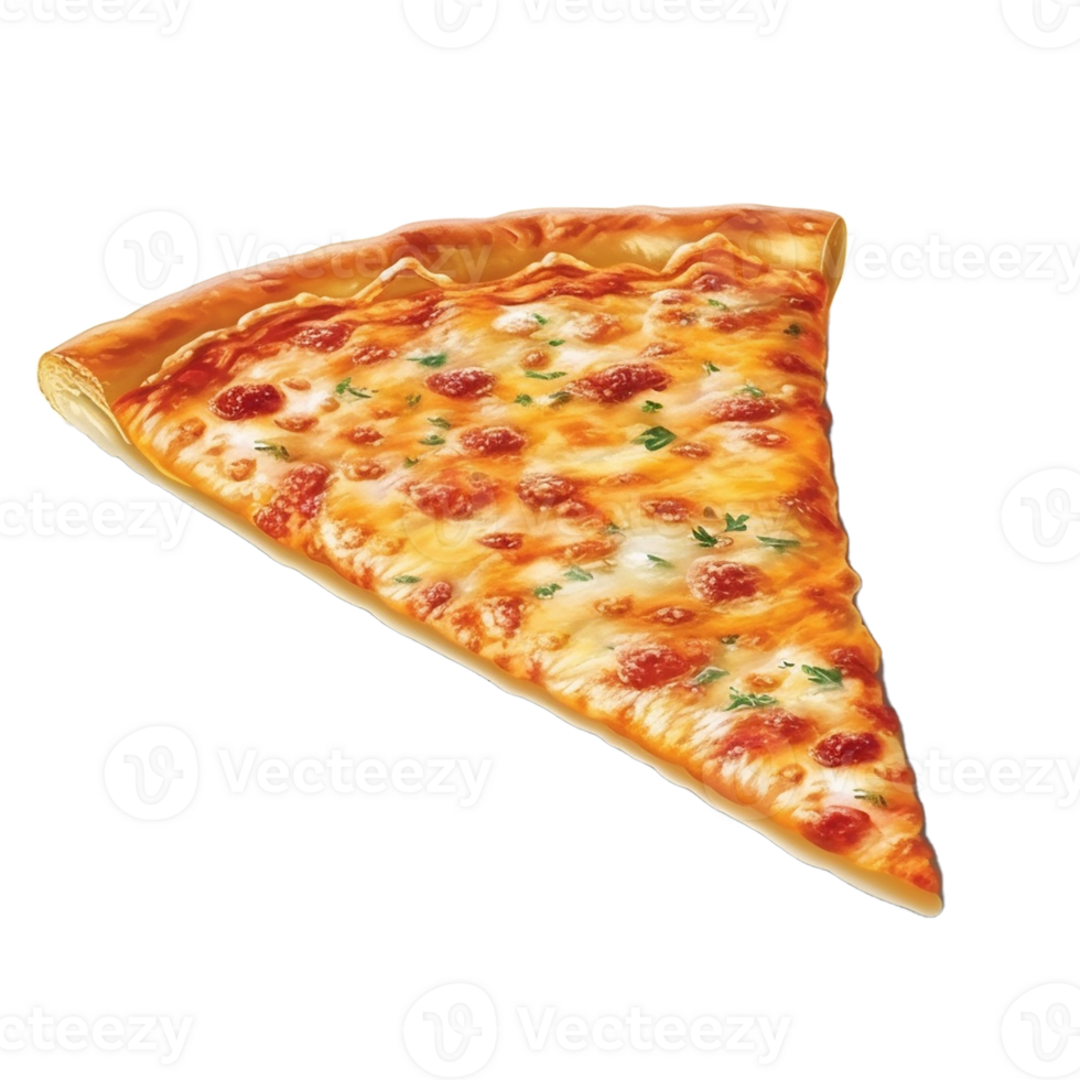 AI generated Floating Pizza Slice Template on Transparent Background png