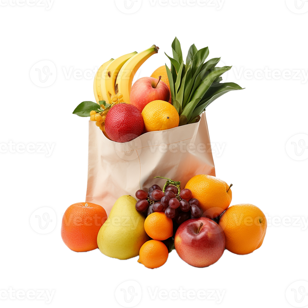 AI generated Assorted Fresh Fruit Collection on Transparent Background png