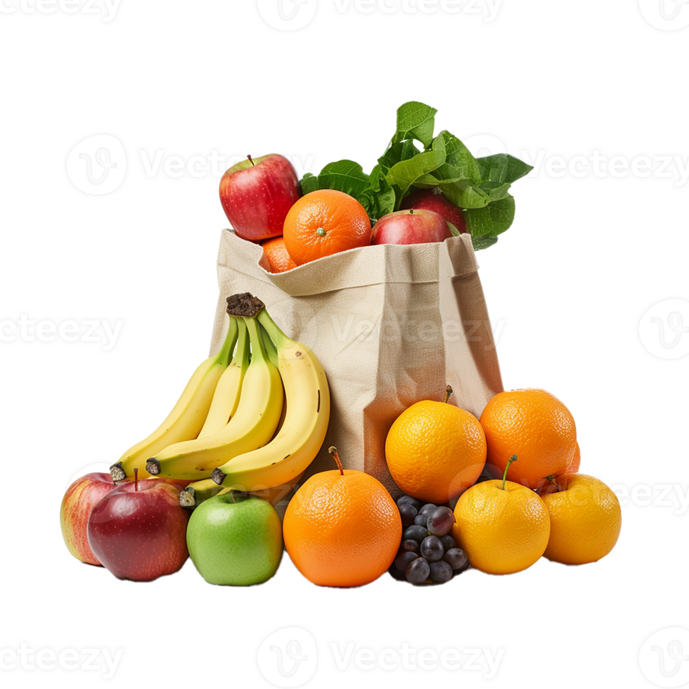 AI generated Assorted Fresh Fruit Collection on Transparent Background png