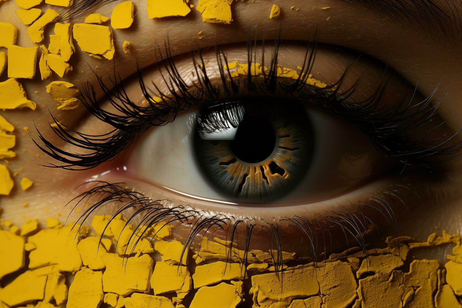 AI generated Close up eye portrait pupil photo