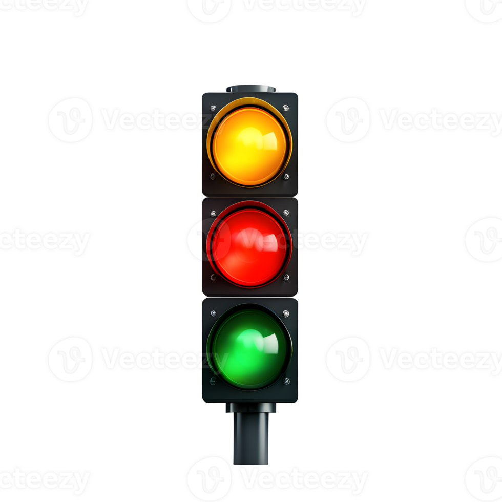 AI generated Traffic Light Isolated on Transparent Background png