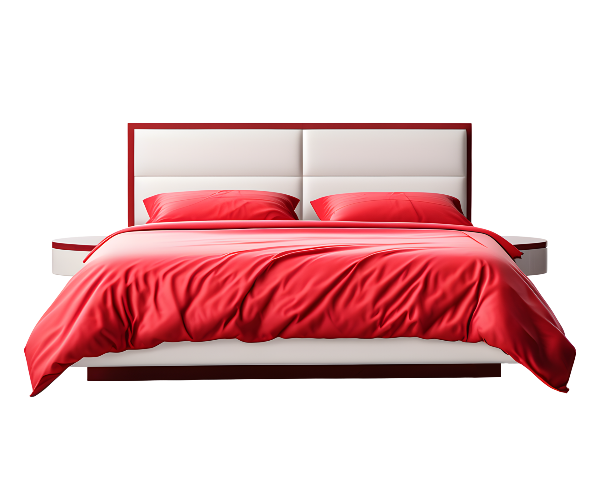 AI generated Modern Double Bed Isolated on Transparent Background