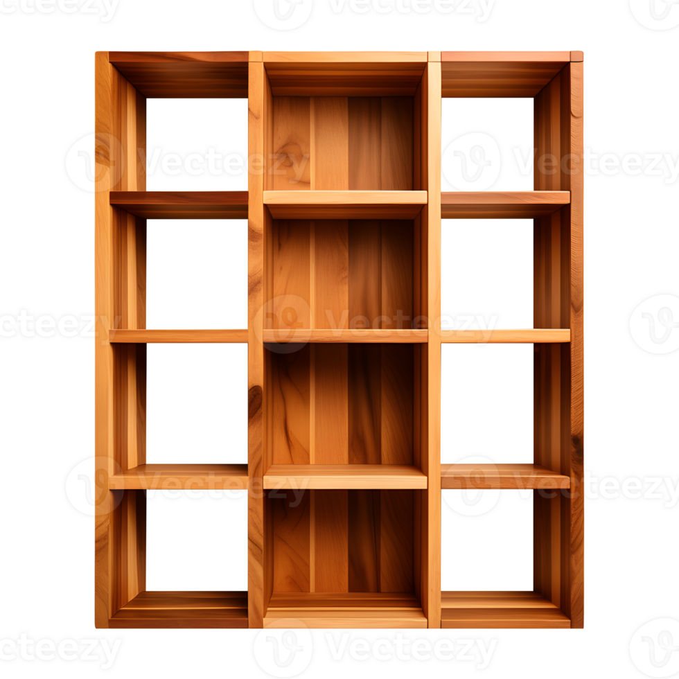AI generated Wooden Shelves Isolated on Transparent Background 35733669 PNG
