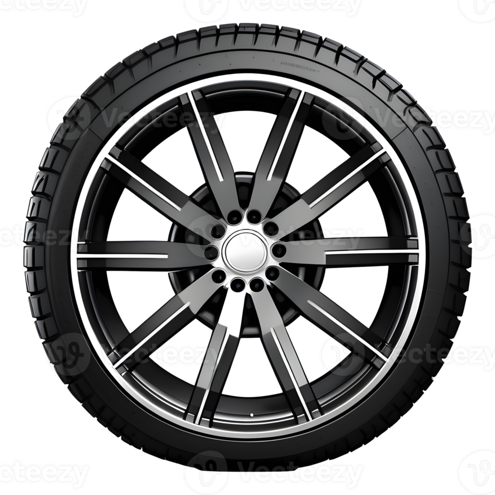 AI generated Car Wheel Isolated on Transparent Background png