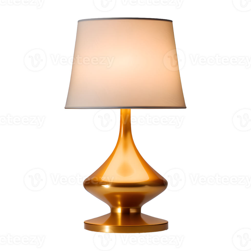 AI generated Mid Century Table Lamp Isolated on Transparent Background png