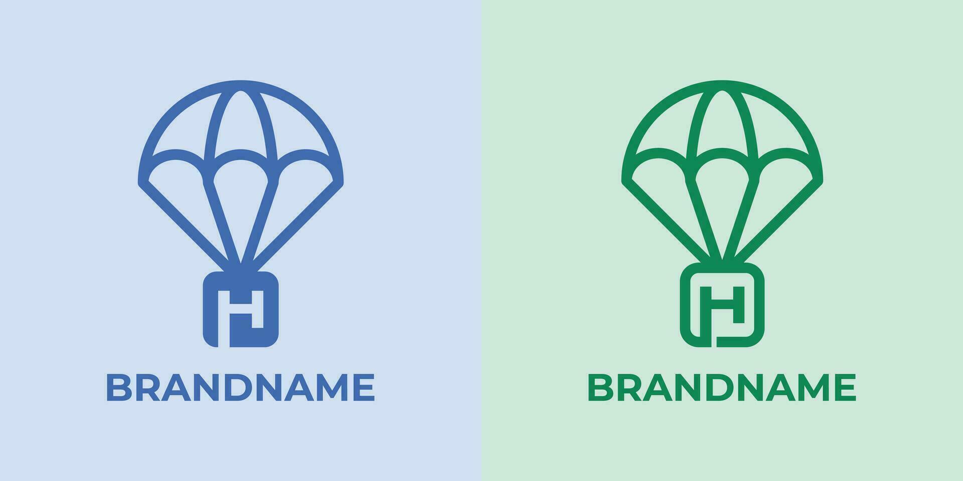 Initial H Airdrop Logo Set, great for business related to Airdrop or parachutes with H initial vector
