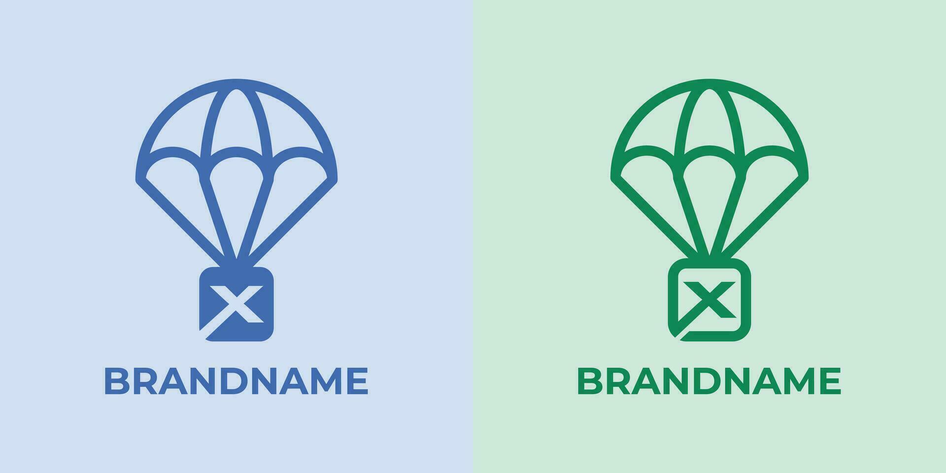 Initial X Airdrop Logo Set, great for business related to Airdrop or parachutes with X initial vector