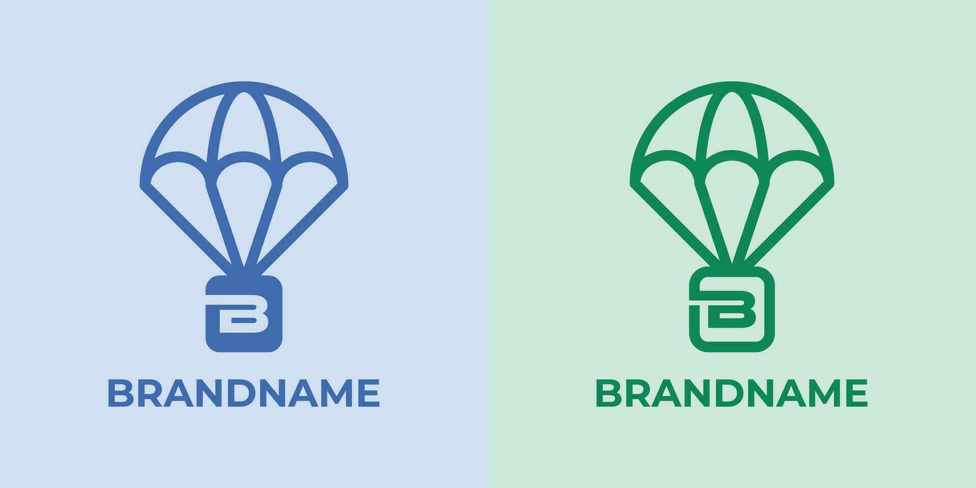 Initial B Airdrop Logo Set, great for business related to Airdrop or parachutes with B initial vector