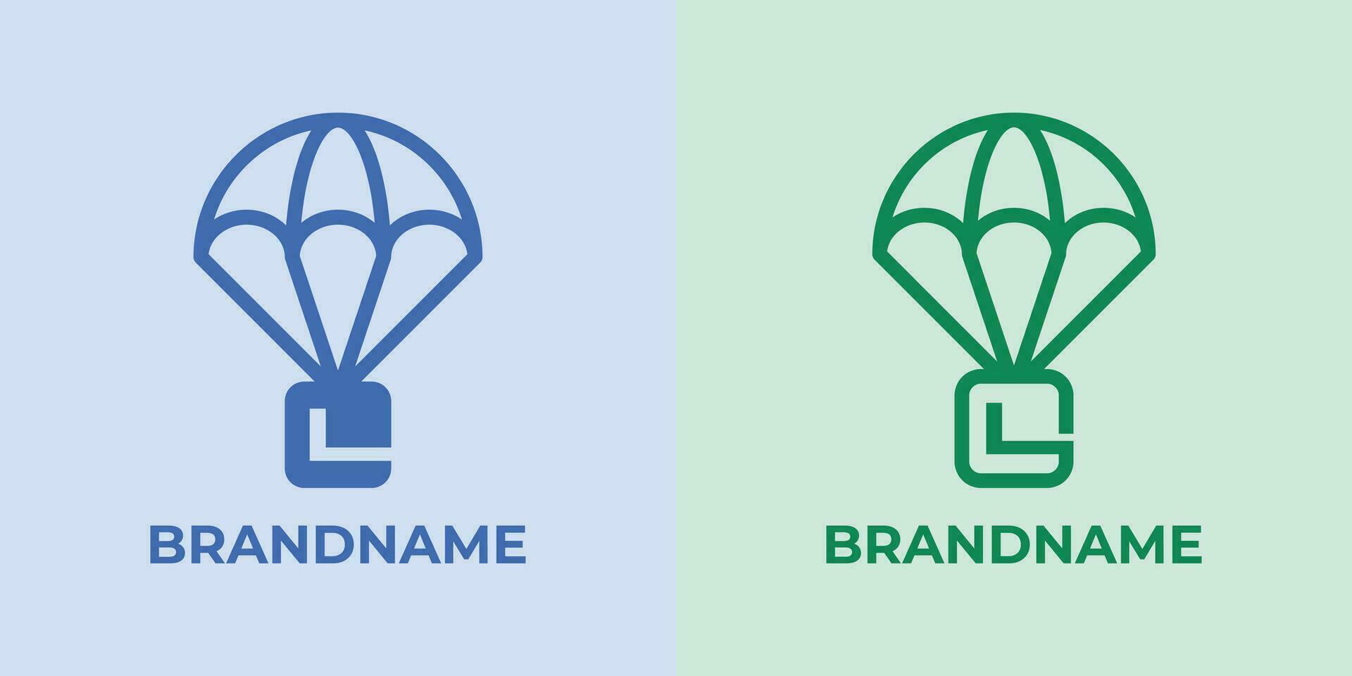 Initial L Airdrop Logo Set, great for business related to Airdrop or parachutes with L initial vector