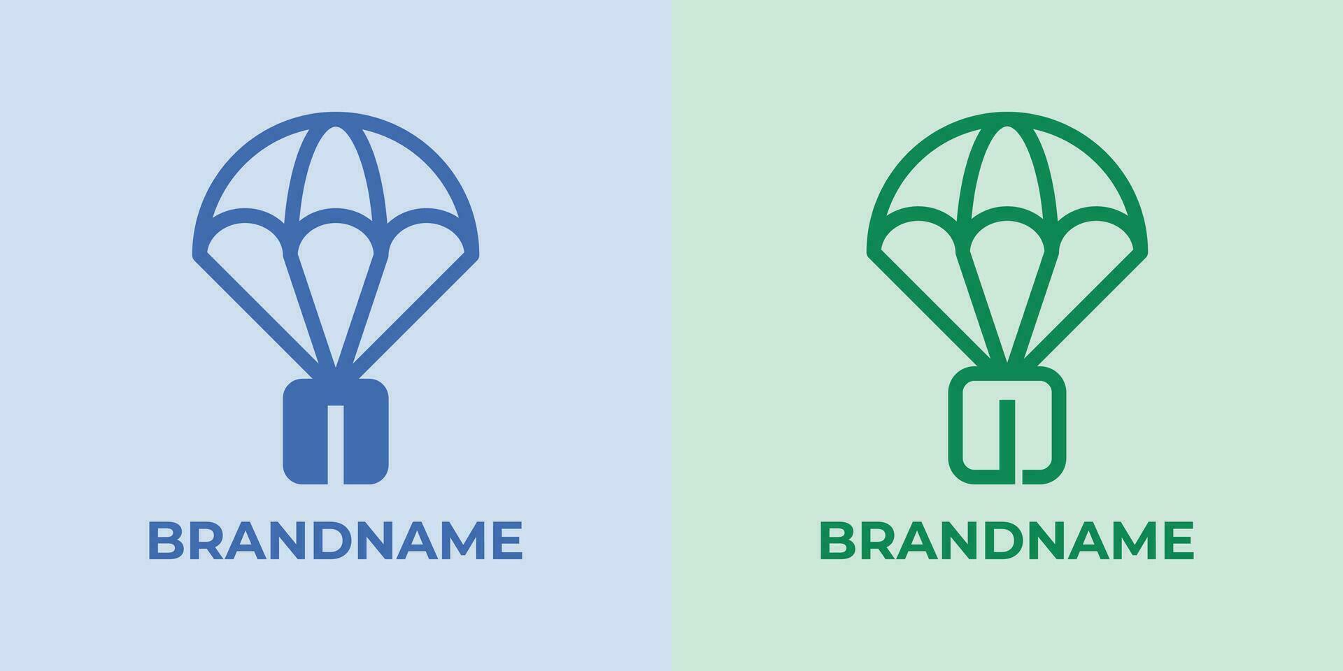 Initial I Airdrop Logo Set, great for business related to Airdrop or parachutes with I initial vector