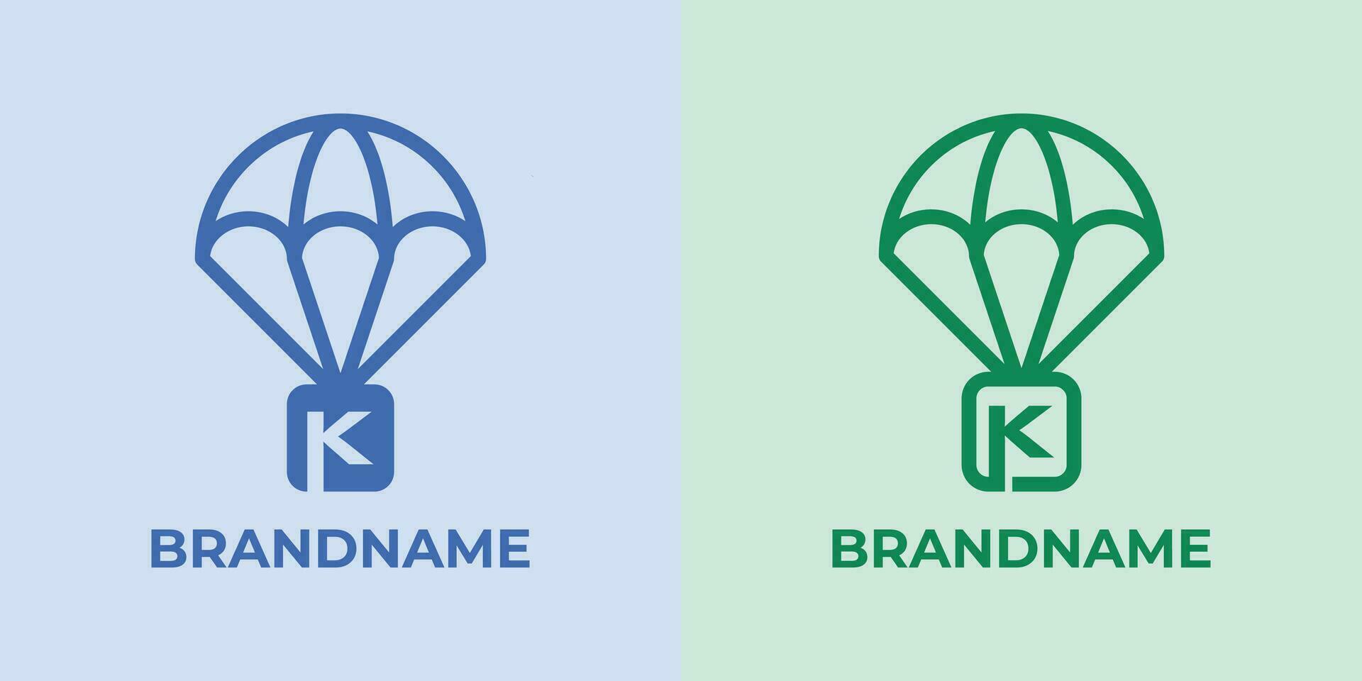 Initial K Airdrop Logo Set, great for business related to Airdrop or parachutes with K initial vector