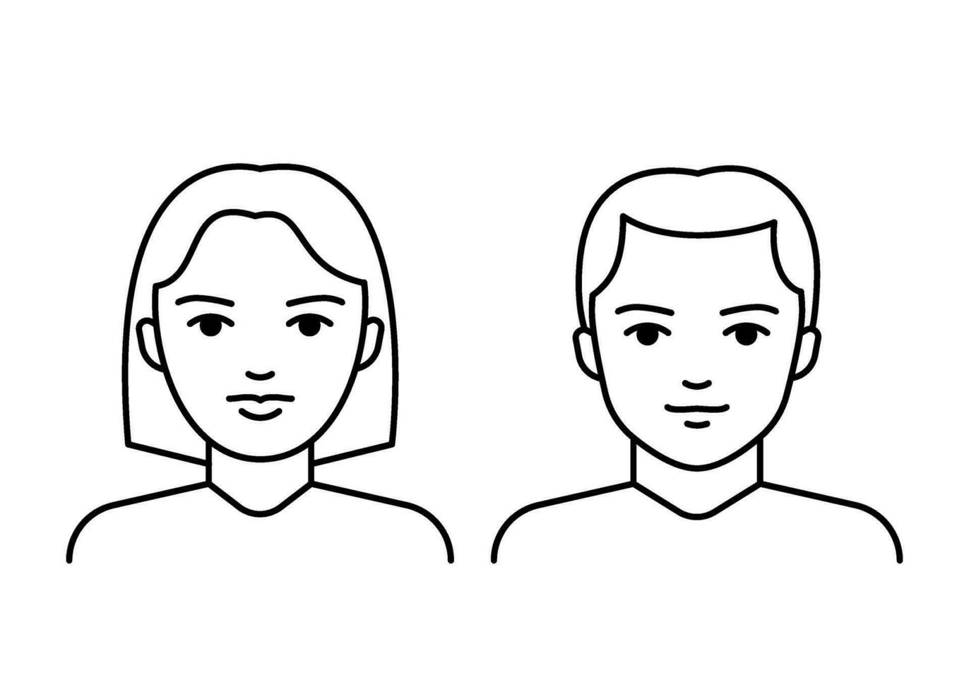 Pair woman and man middle aged, line icon. Adult people. Married couple, family. Vector outline illustration