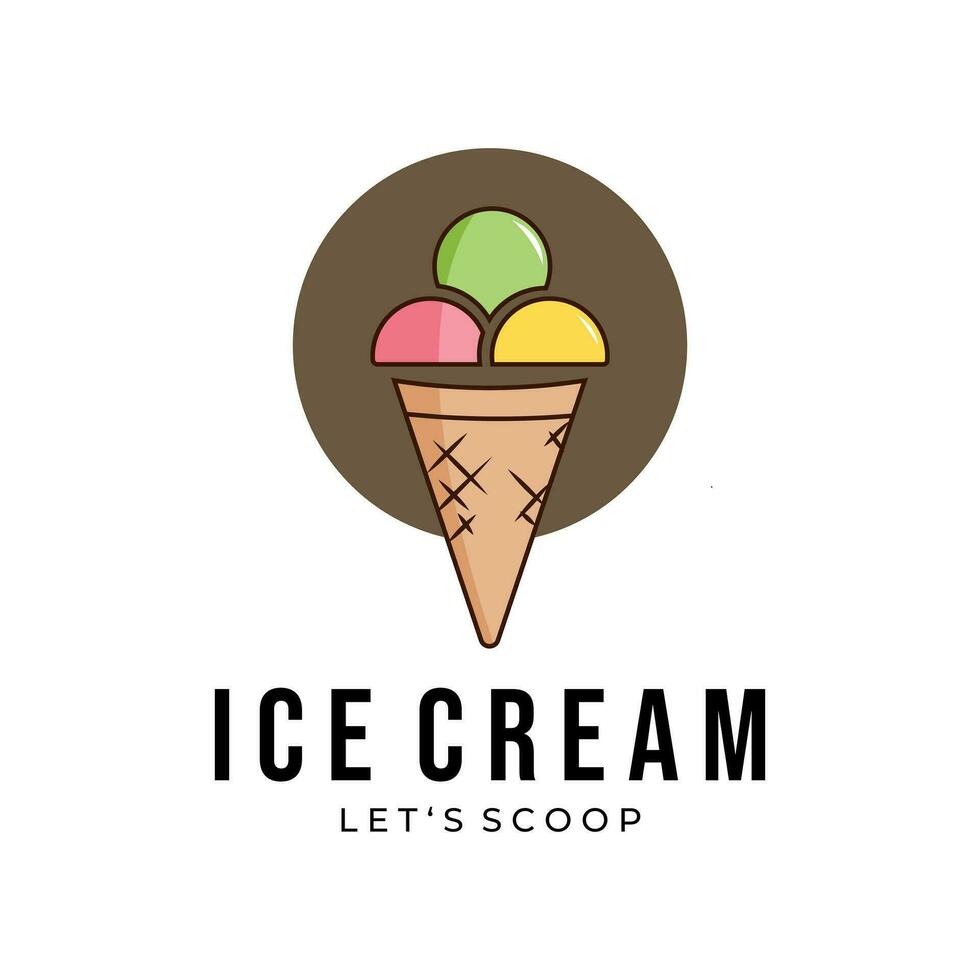 hielo crema logo vector Clásico ilustración diseño, modelo