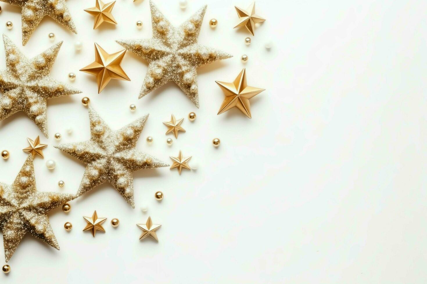 Christmas composition with gift boxes, card balls fir branches pine cones with copy space. Christmas by AI Generated photo