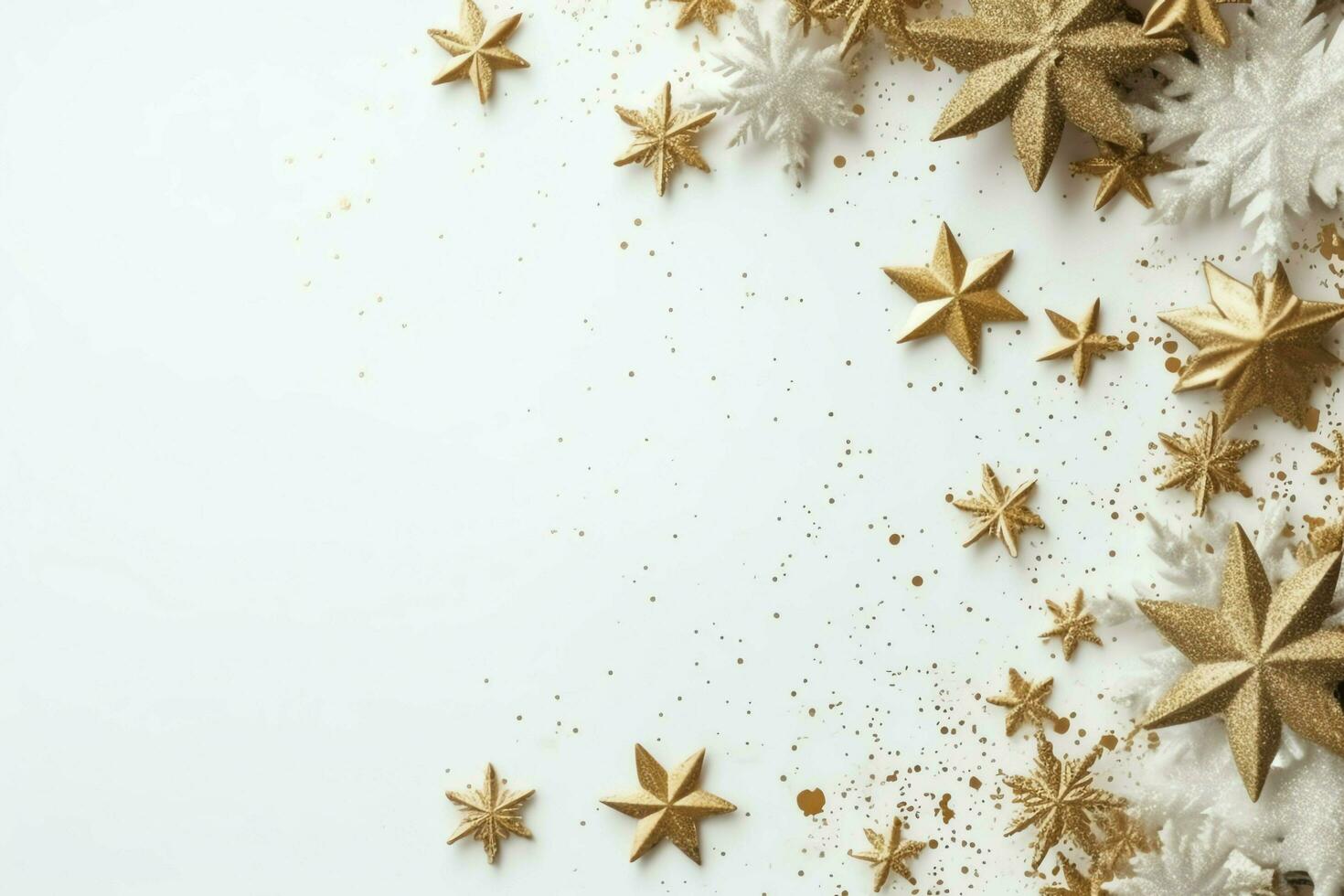 Christmas composition with gift boxes, card balls fir branches pine cones with copy space. Christmas by AI Generated photo