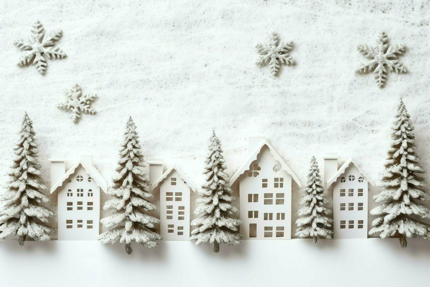 Christmas composition with gift boxes, card balls fir branches pine cones with copy space. Christmas by AI Generated photo