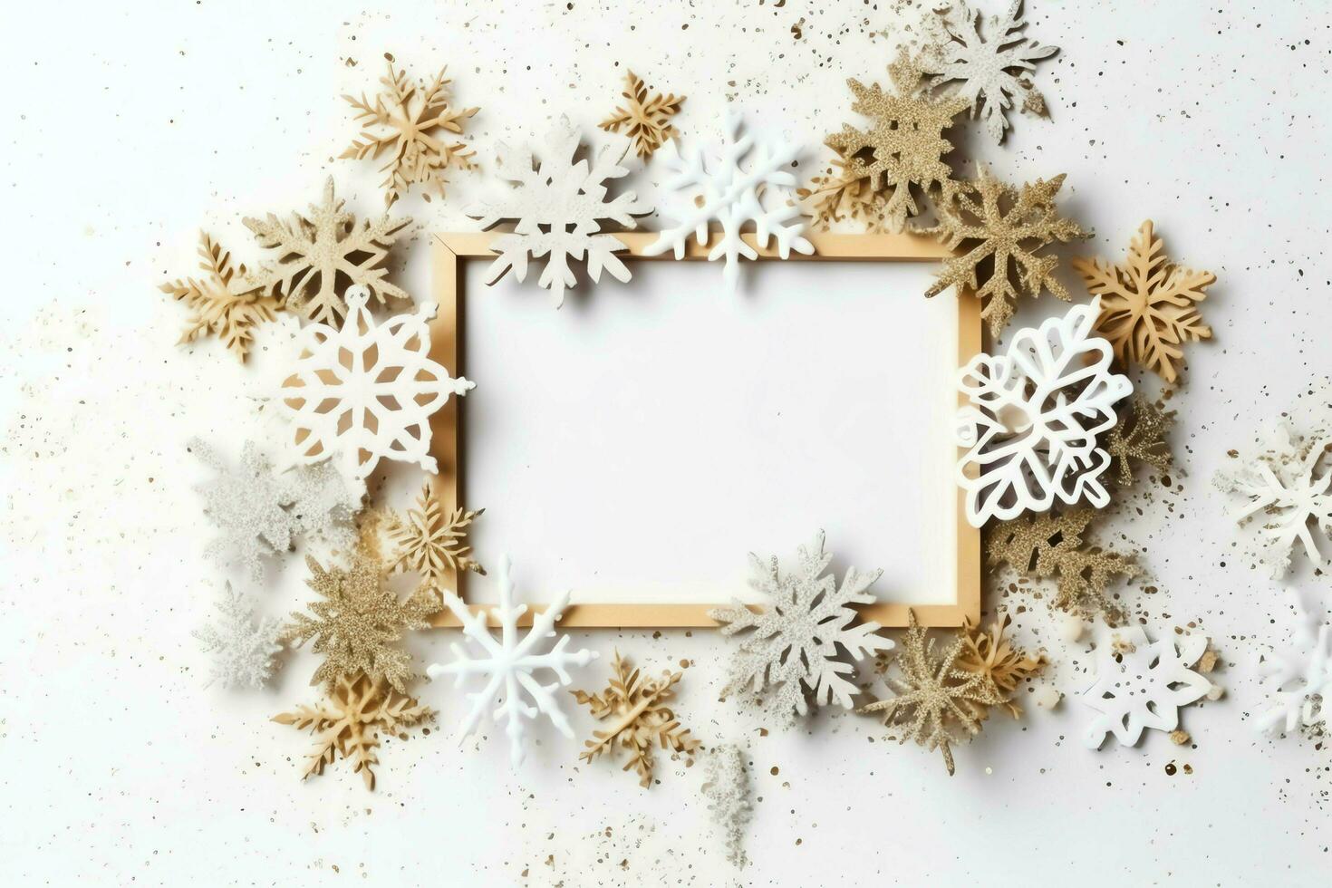 Christmas composition with gift boxes, card balls fir branches pine cones with copy space. Christmas by AI Generated photo