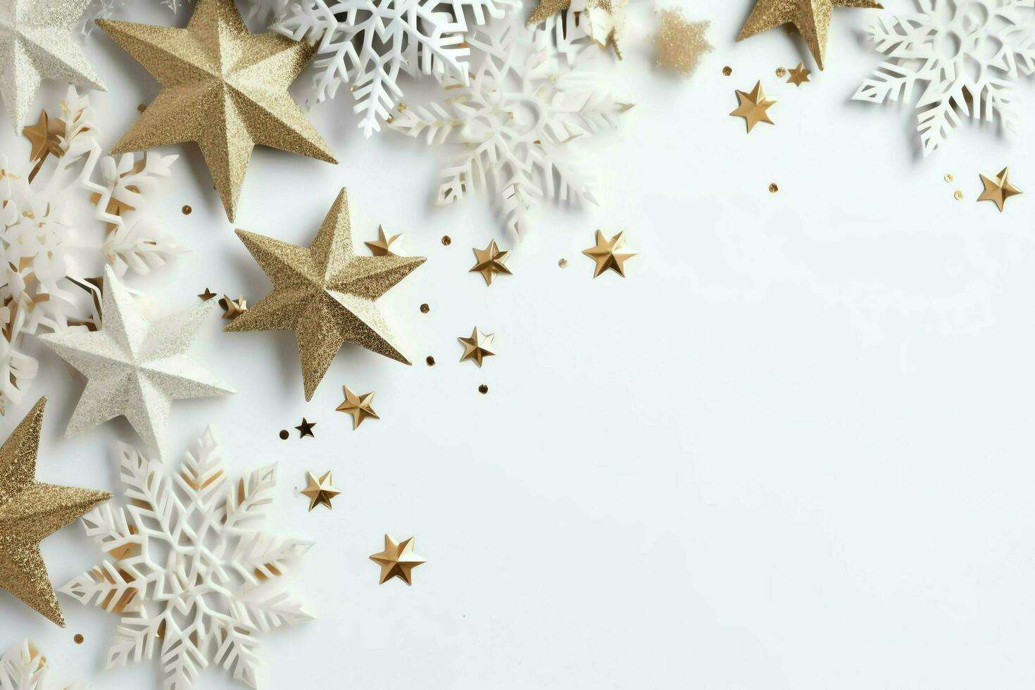 Christmas composition with gift boxes, card balls fir branches pine cones with copy space. Christmas by AI Generated photo