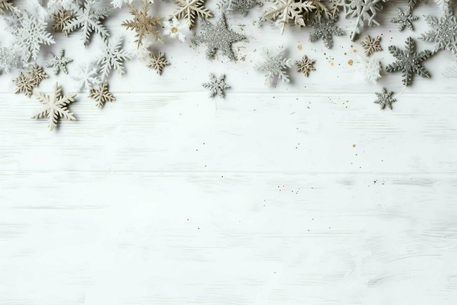 Christmas composition with gift boxes, card balls fir branches pine cones with copy space. Christmas by AI Generated photo