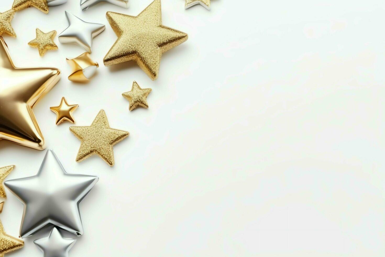 Christmas composition with gift boxes, card balls fir branches pine cones with copy space. Christmas by AI Generated photo