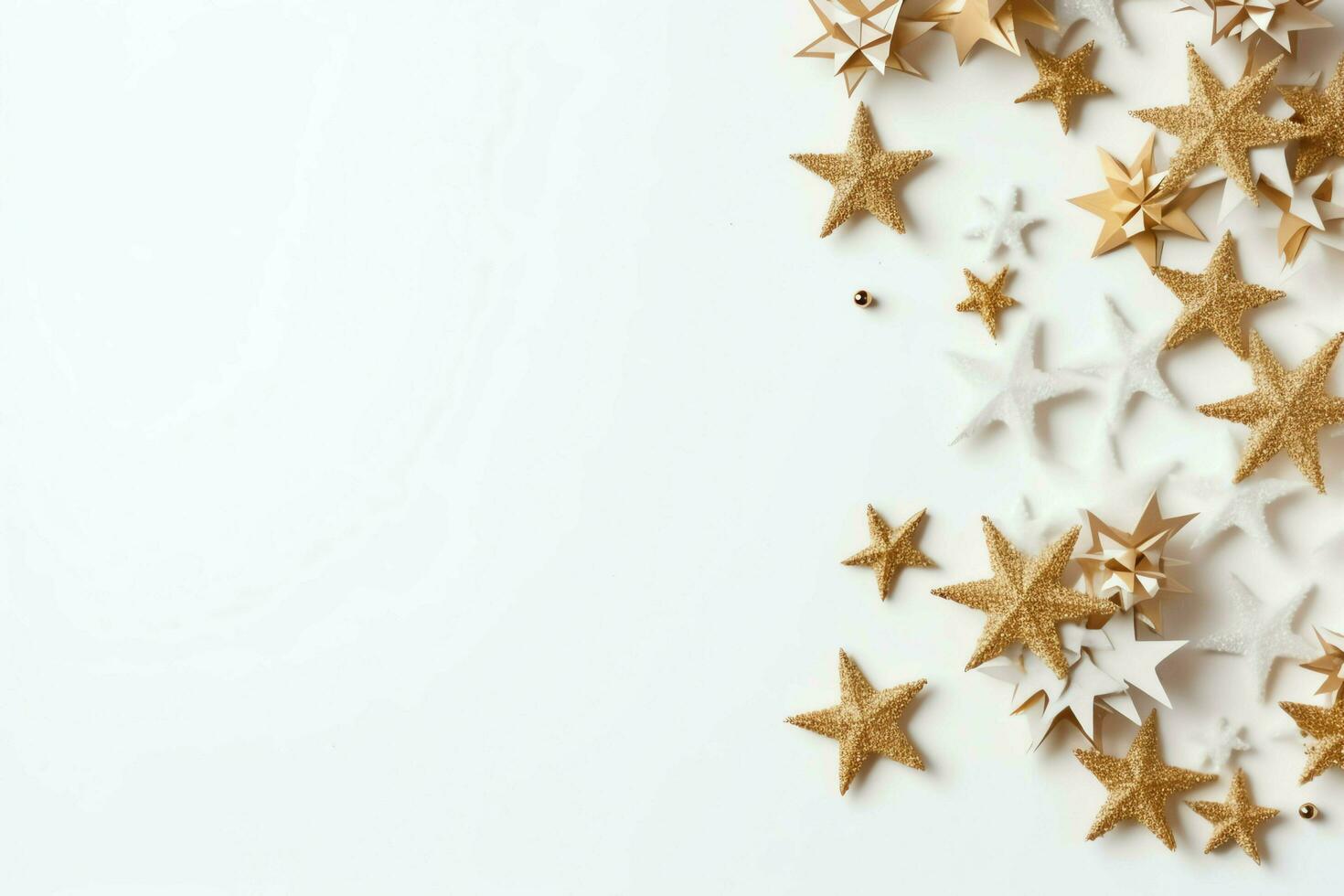 Christmas composition with gift boxes, card balls fir branches pine cones with copy space. Christmas by AI Generated photo