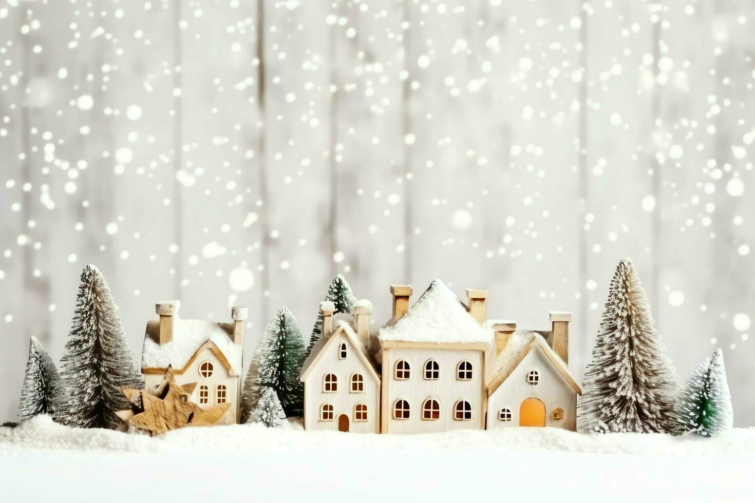 Christmas composition with gift boxes, card balls fir branches pine cones with copy space. Christmas by AI Generated photo
