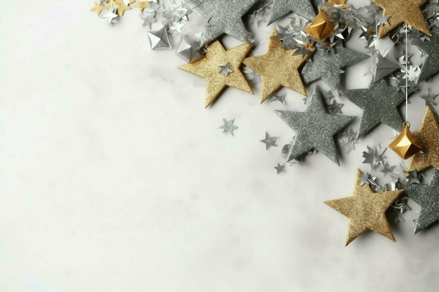 Christmas composition with gift boxes, card balls fir branches pine cones with copy space. Christmas by AI Generated photo
