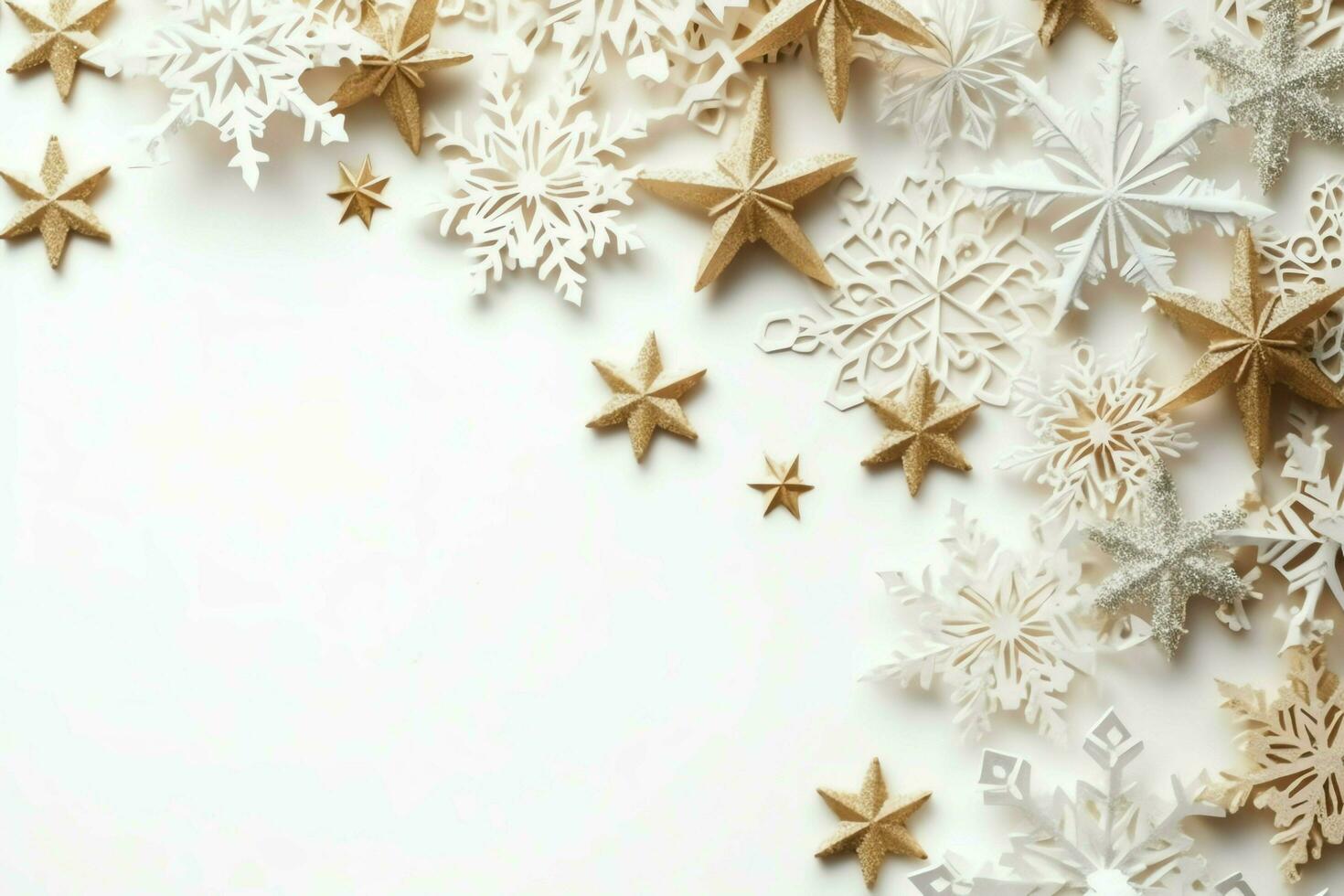 Christmas composition with gift boxes, card balls fir branches pine cones with copy space. Christmas by AI Generated photo