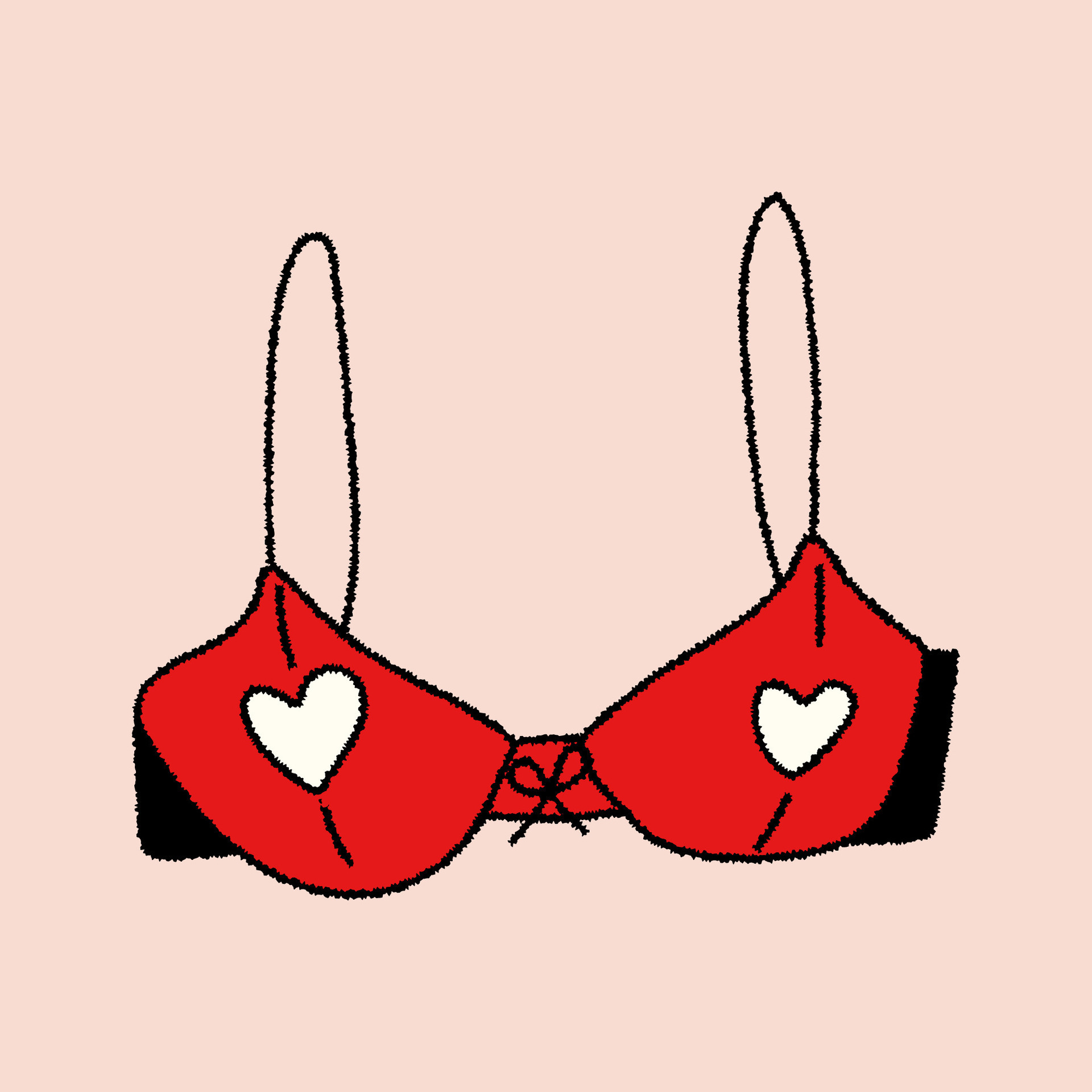 Red bra. Concept Valentine's day. Vector in hand drawn 35740296