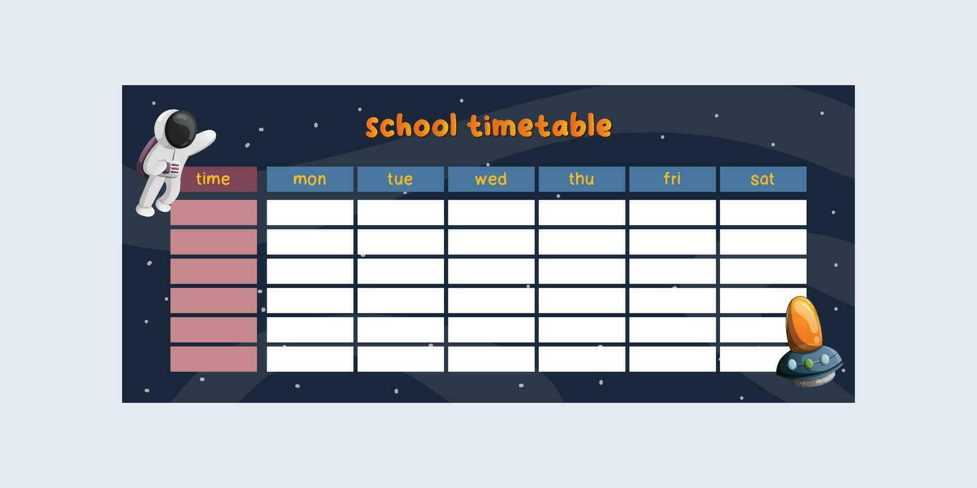 galaxy school timetable template vector