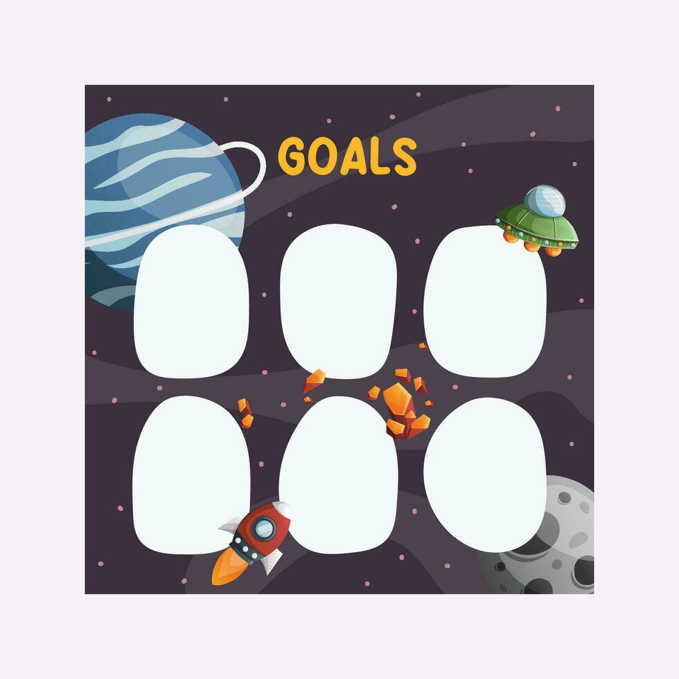 galaxy goals template vector