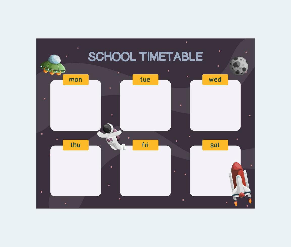 galaxy school timetable template vector
