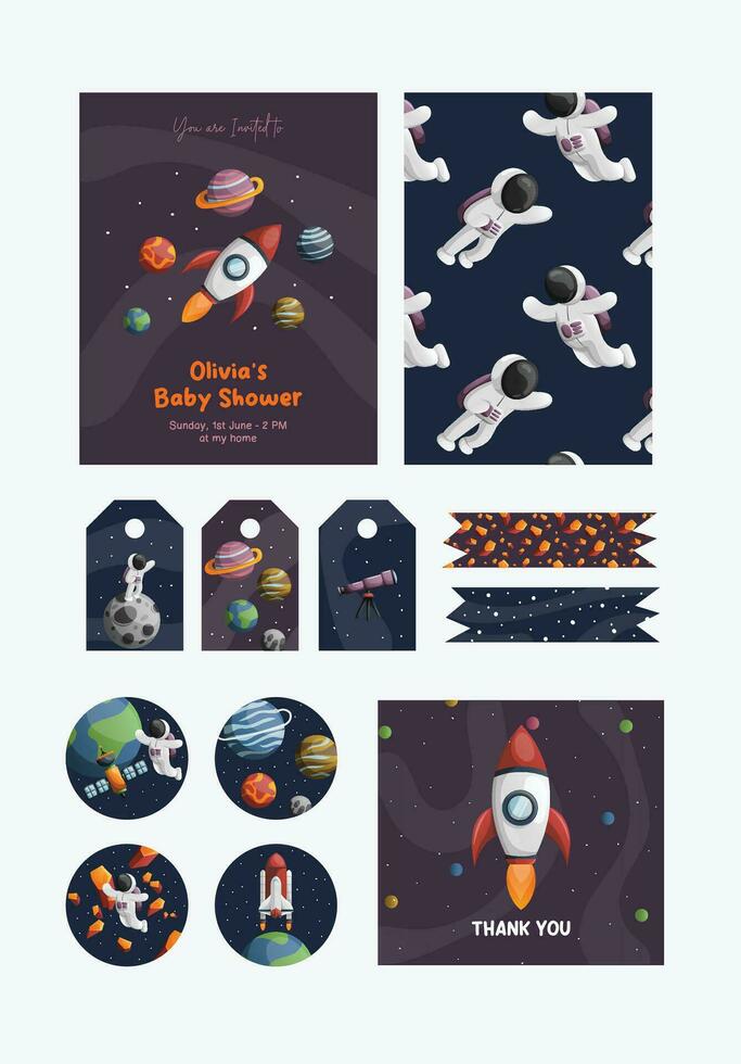 galaxy printable card vector