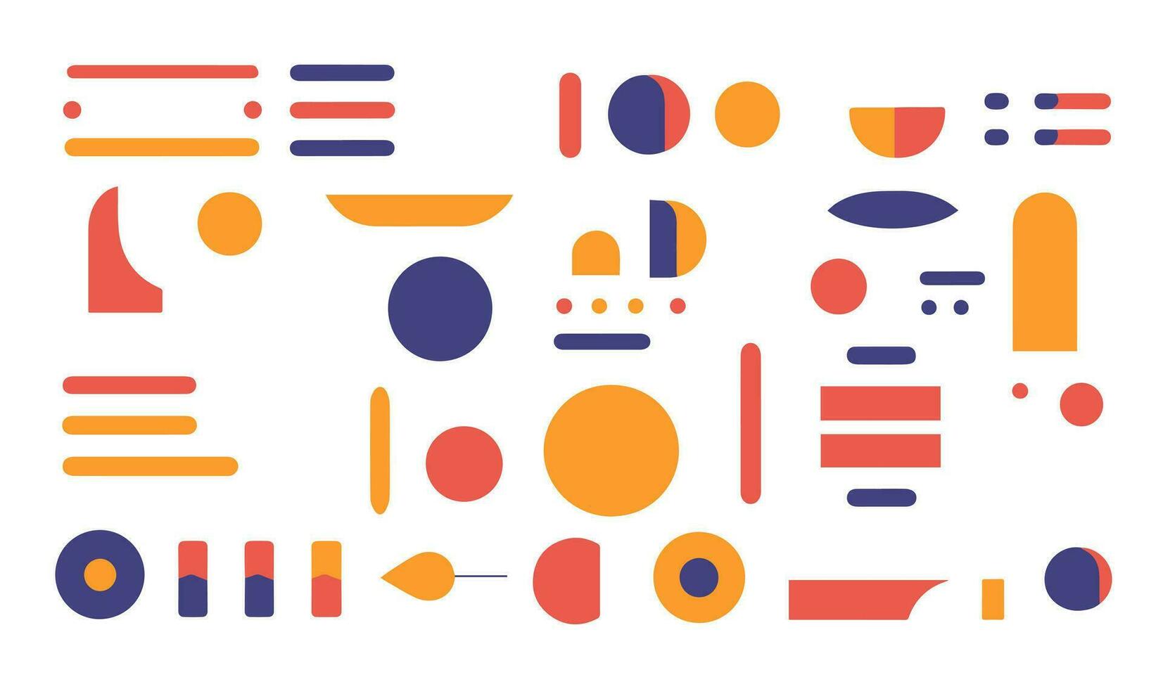 Abstract geometric shapes set. Vector illustration in flat style for your design.