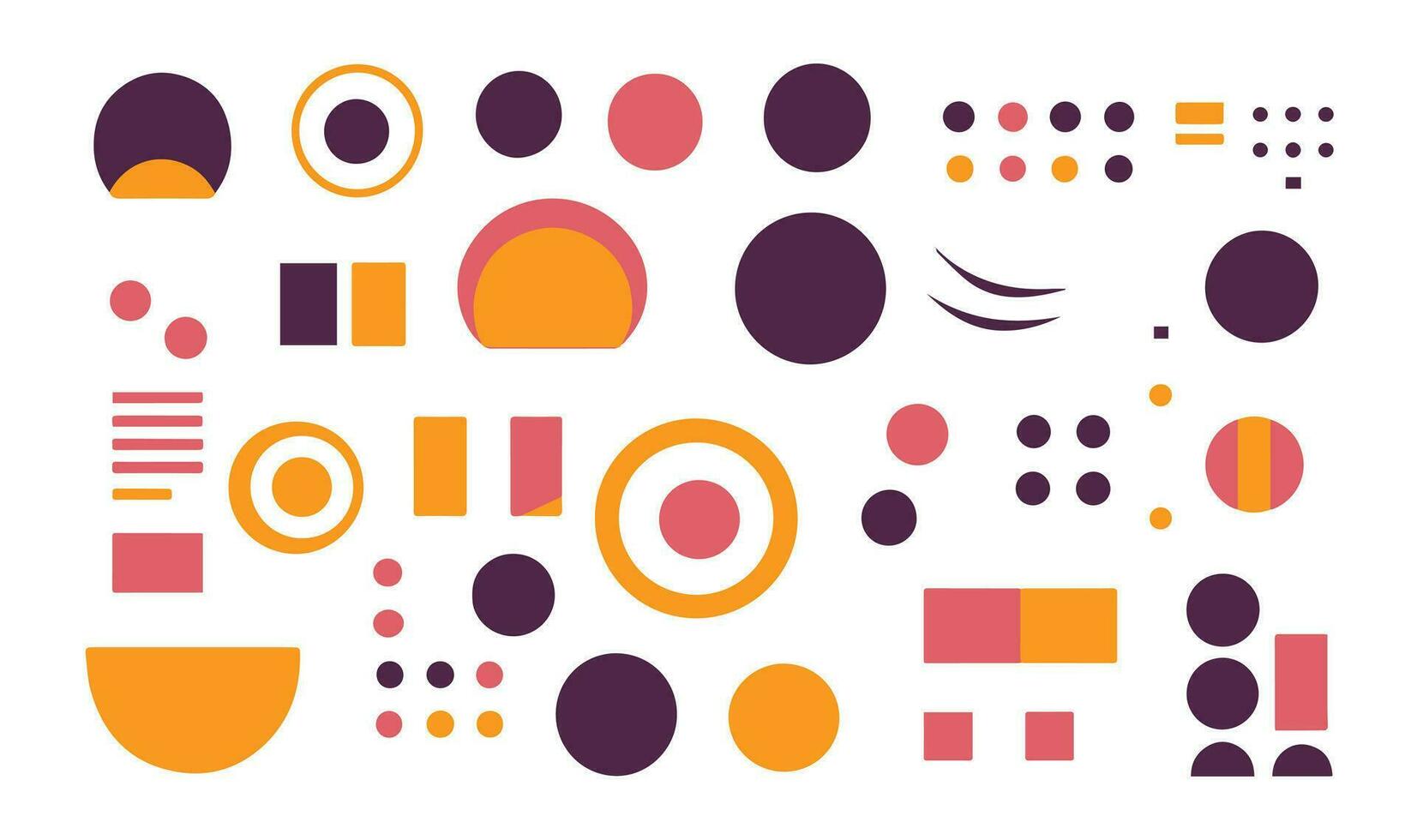 Abstract geometric shapes set. Vector illustration in flat style for your design.
