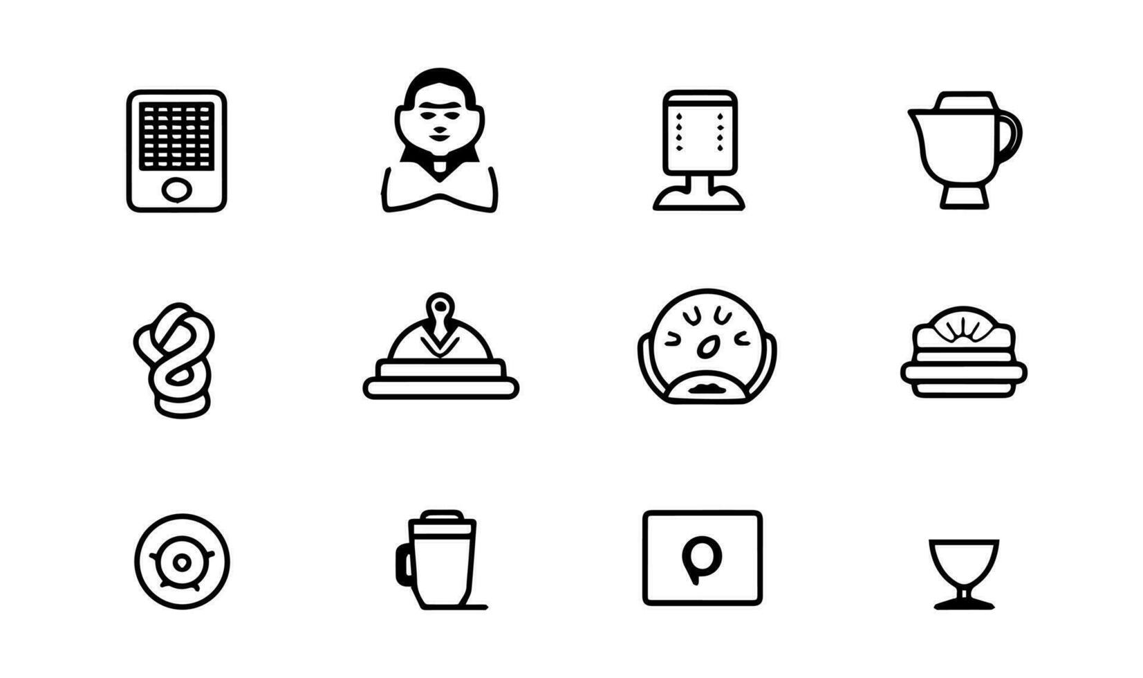 Set of simple black and white icons on the theme of finance. vector