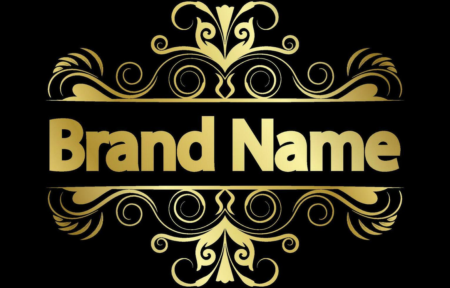 Golden vintage vector brand name, logo design element.