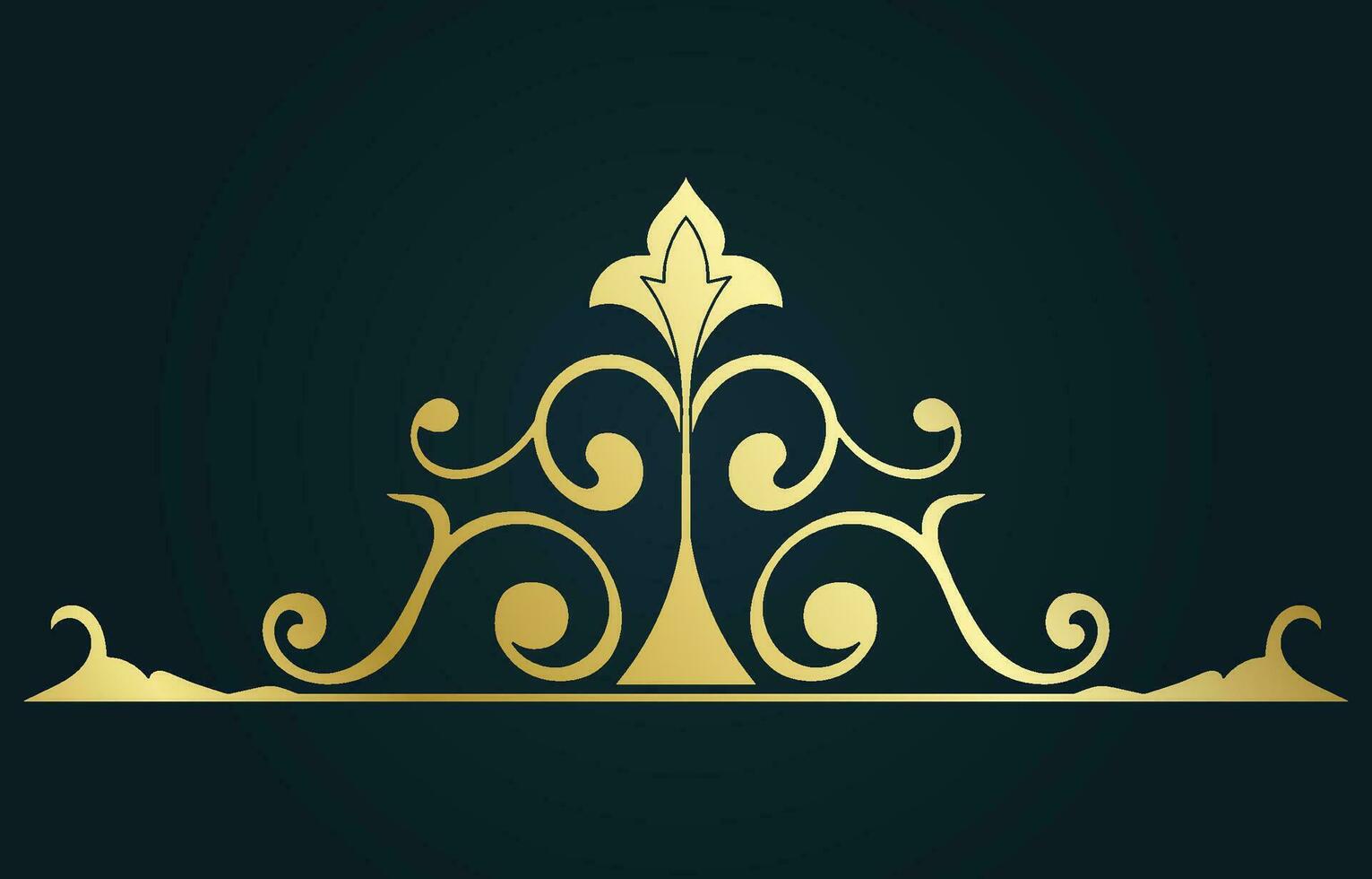 golden vintage border Elegant background, navy blue vector