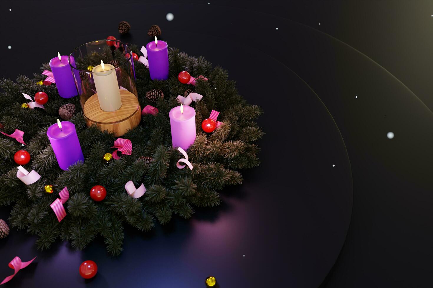 Candles On Advent Wreath photo