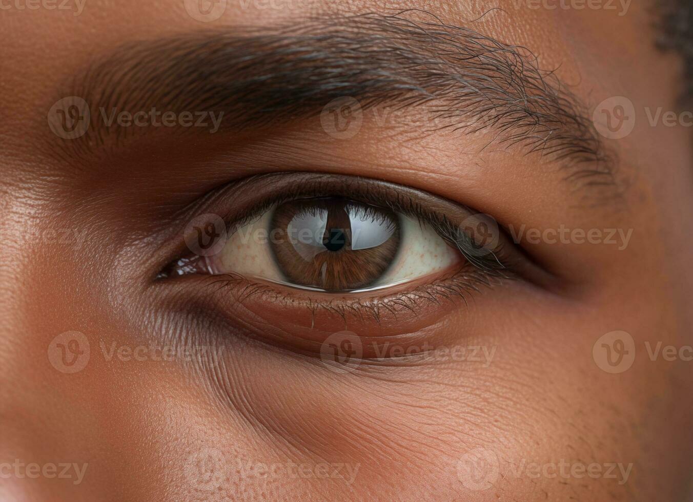 AI generated Close-up portrait of a young adult with brown eyes photo