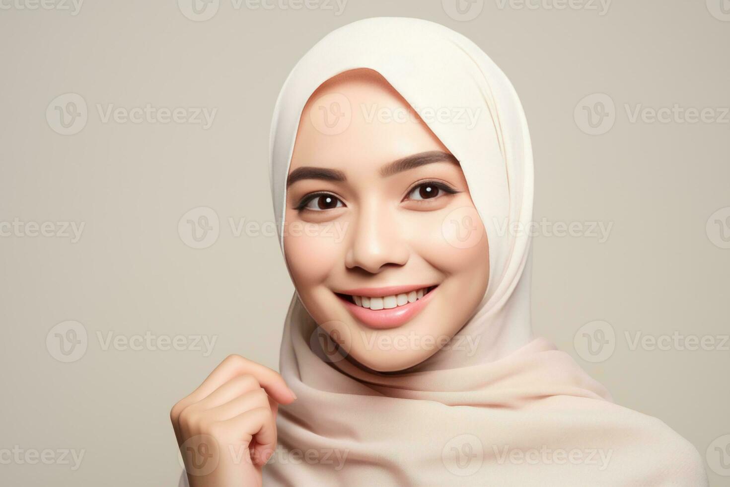 AI generated Portrait of a young Malay woman model with hijab. AI Generated photo