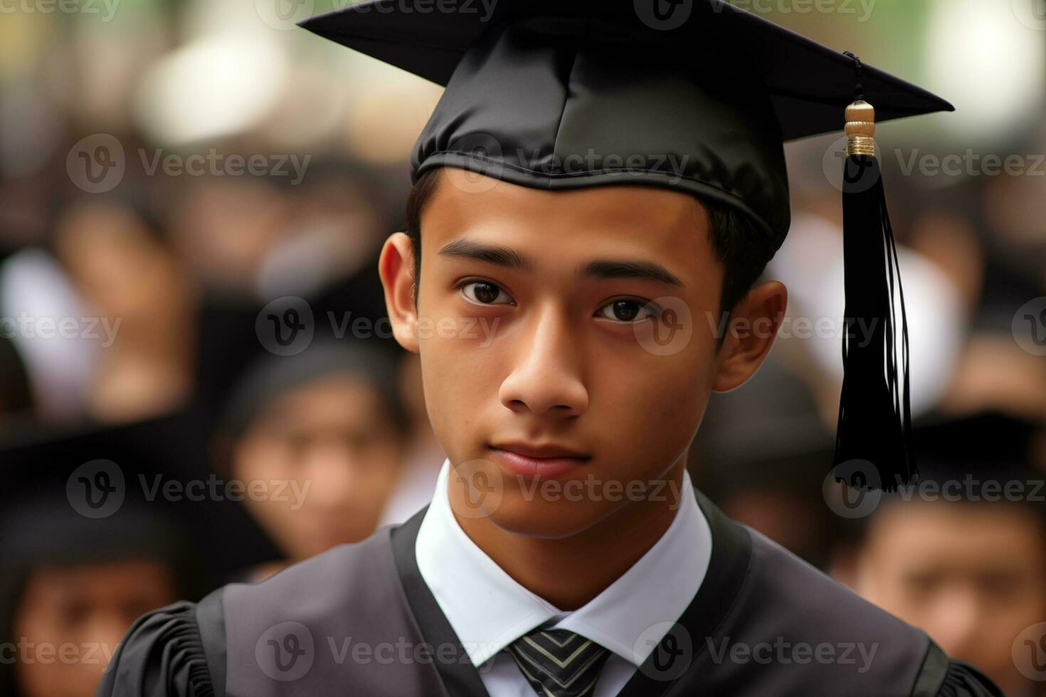 AI generated A young Malay man graduates during convocation. AI Generated photo