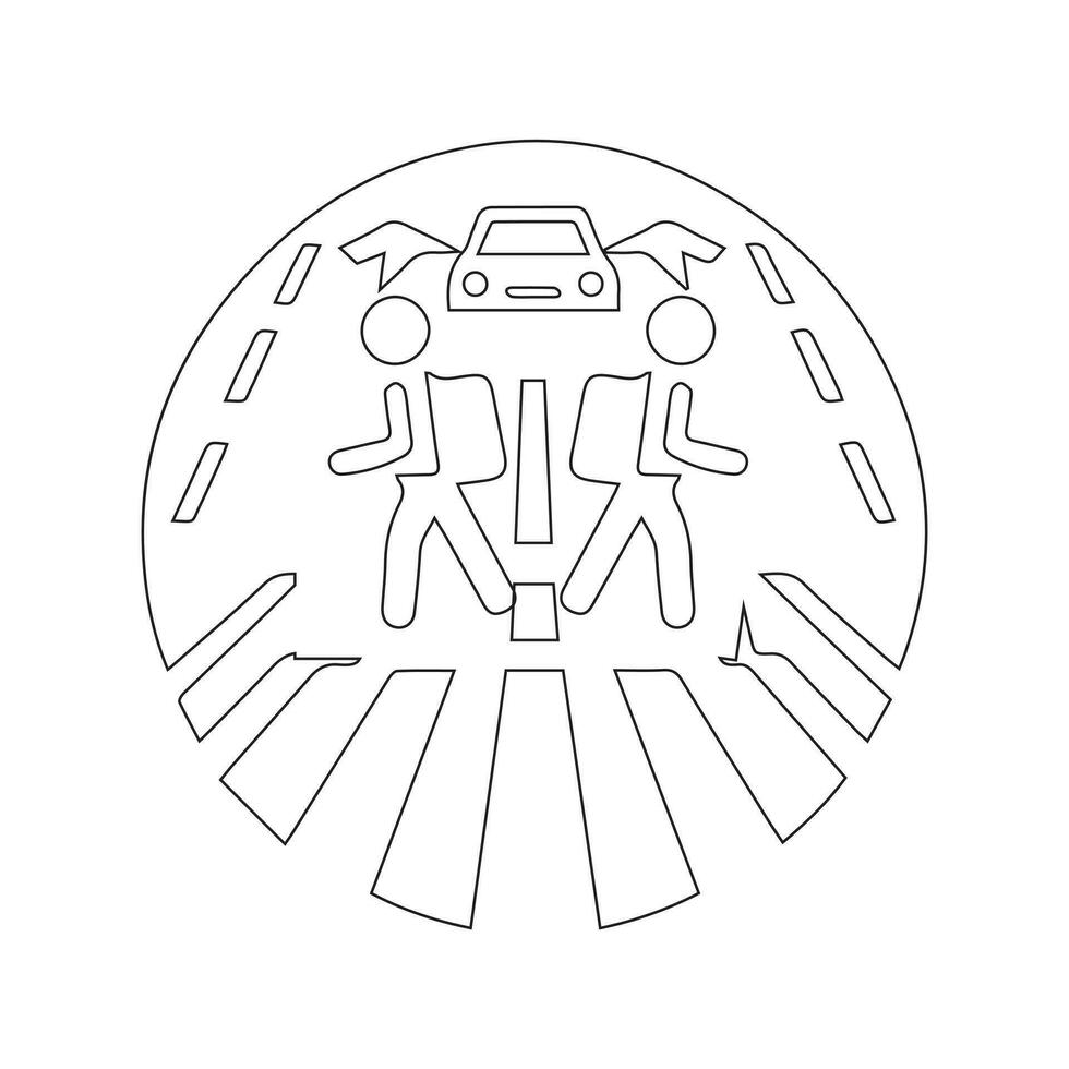 Set of icons for traffic jams. Included symbols for traffic, transportation, wrecked cars, and roads vector
