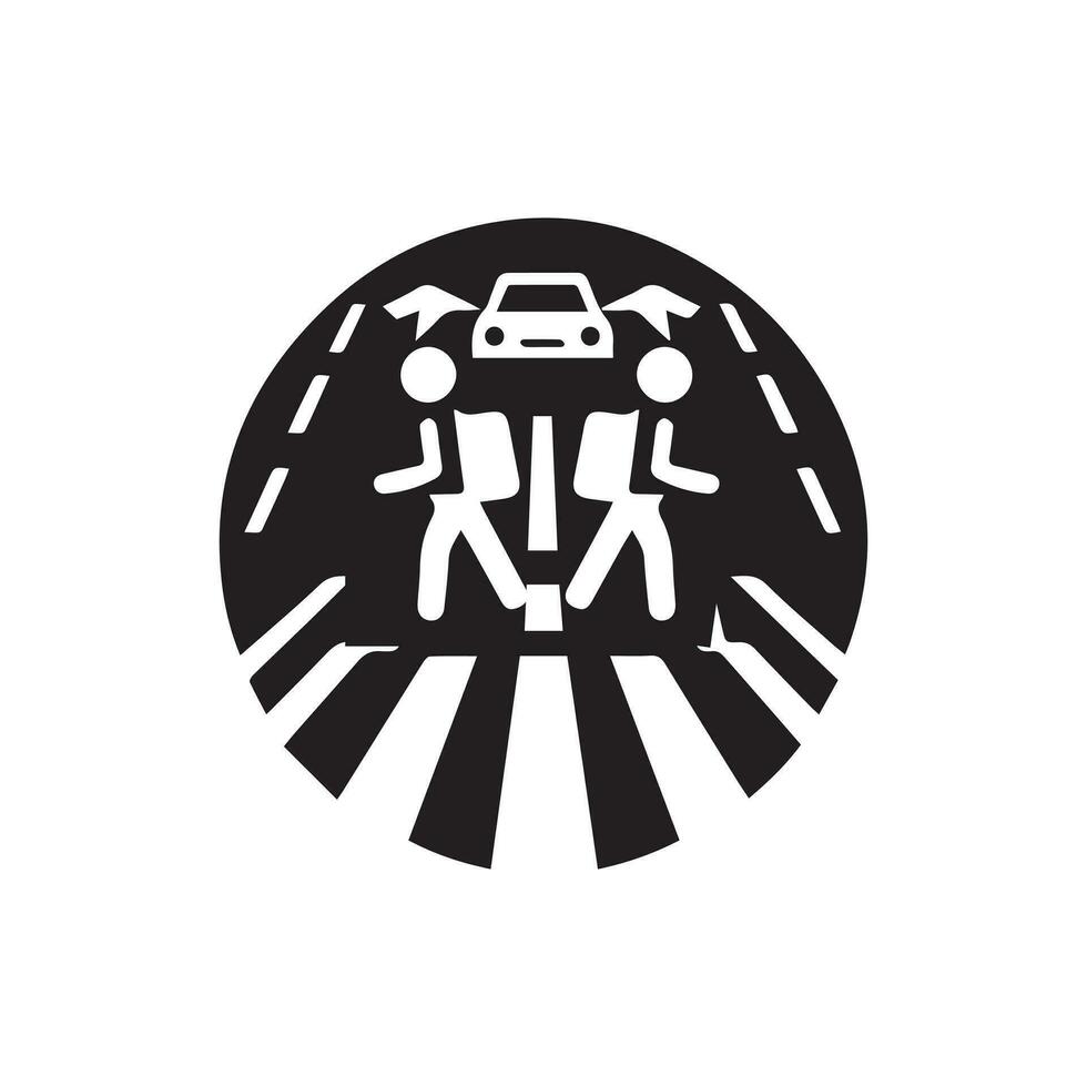 Set of icons for traffic jams. Included symbols for traffic, transportation, wrecked cars, and roads vector
