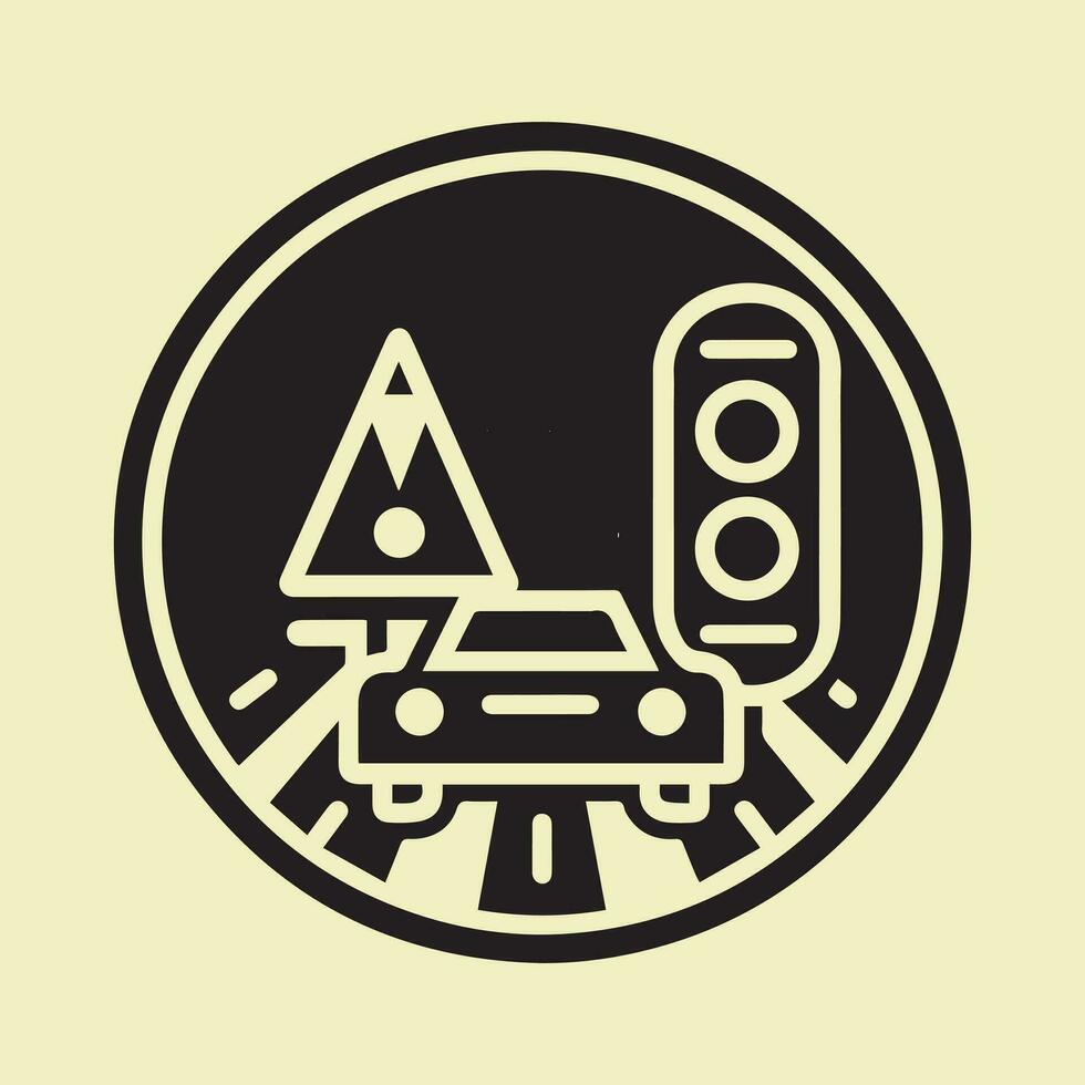 Set of icons for traffic jams. Included symbols for traffic, transportation, wrecked cars, and roads vector